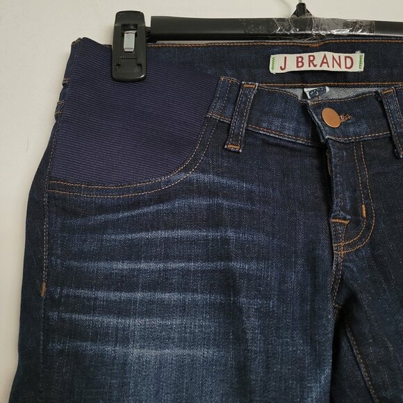 J Brand Maternity MAMA J Elastic Waist Side Panel Blue Demin Jeans Pants Size 25 - Picture 9 of 17